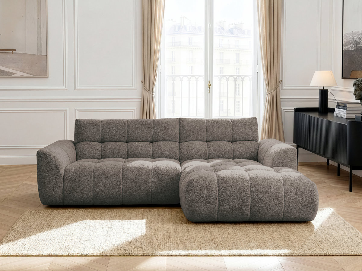 Canapé d'angle JAYA chenille taupe — vue 4