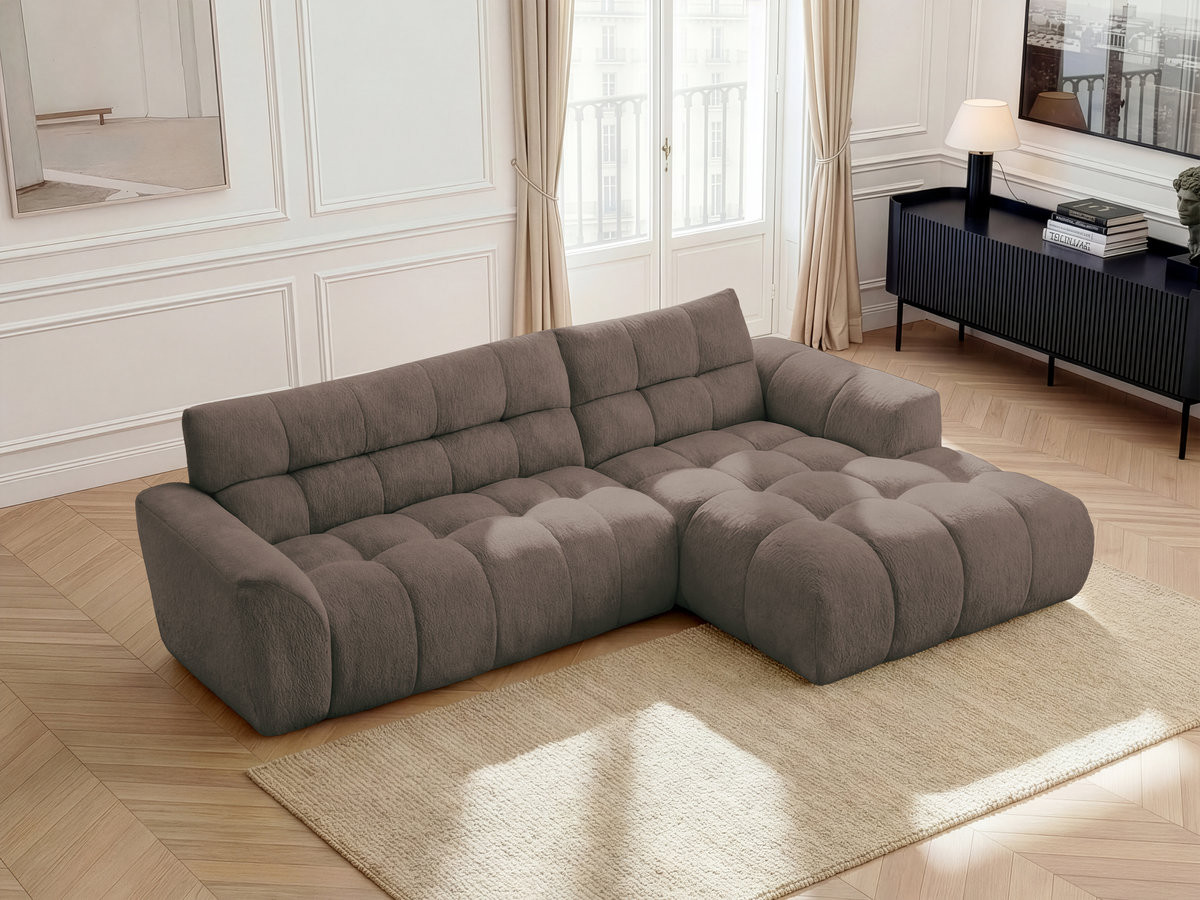 Canapé d'angle JAYA chenille taupe — vue 5