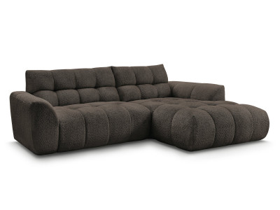 Canapé d'angle fixe JAYA tissu chenille
