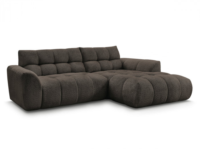 Canapé d'angle fixe JAYA tissu chenille