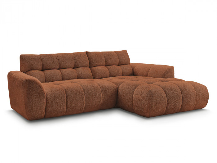 Canapé d'angle fixe JAYA tissu chenille