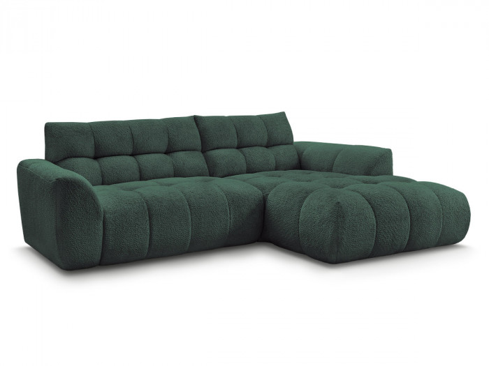 Canapé d'angle fixe JAYA tissu chenille