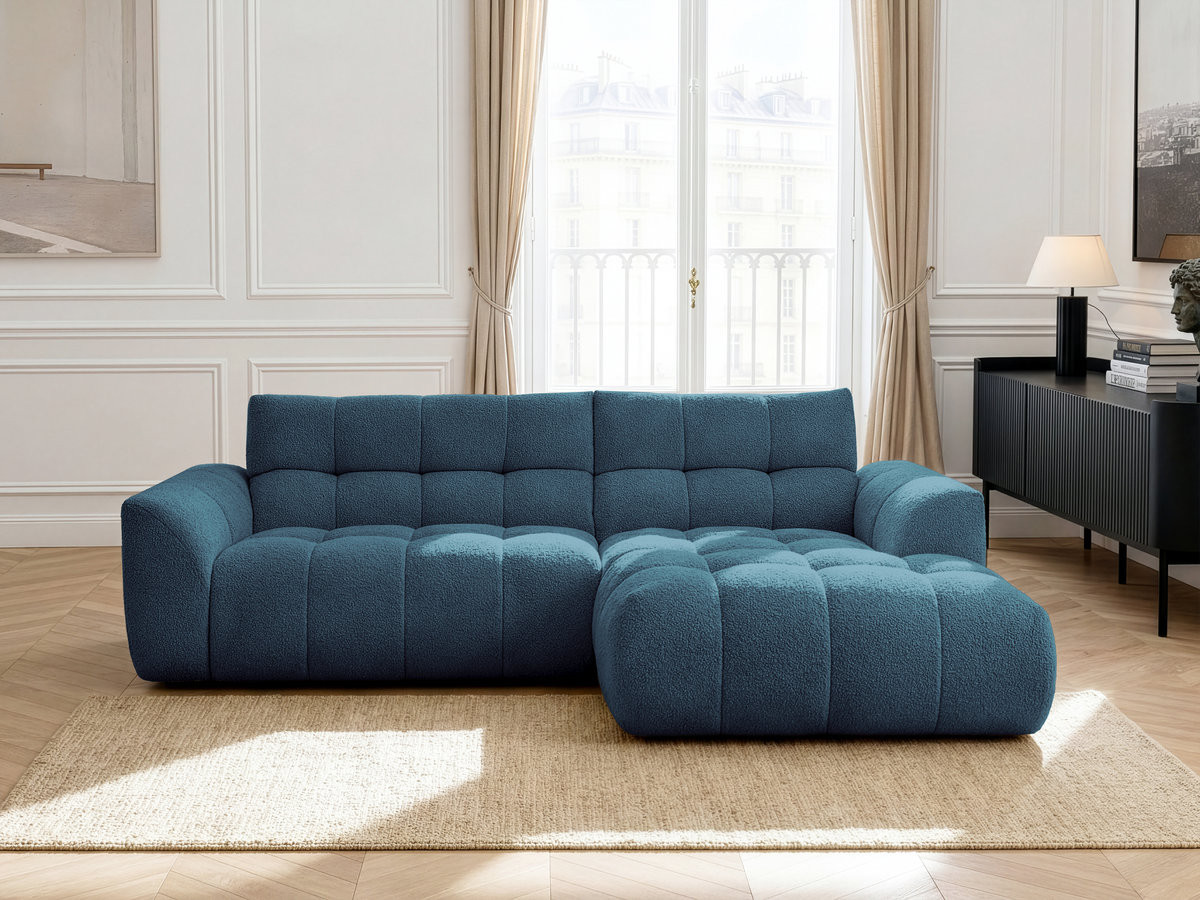 Canapé d'angle JAYA chenille bleu clair — vue 4