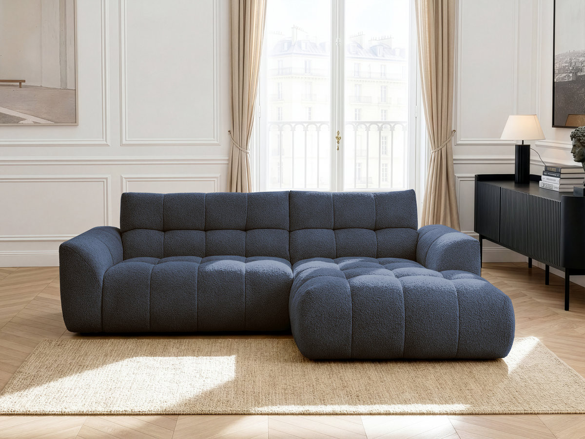 Canapé d'angle JAYA chenille bleu foncé — vue 4