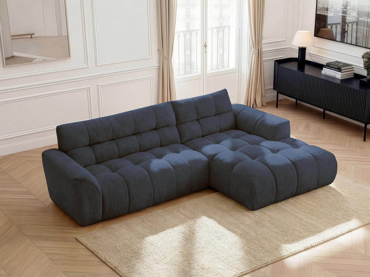 Canapé d'angle JAYA chenille bleu foncé — vue 5