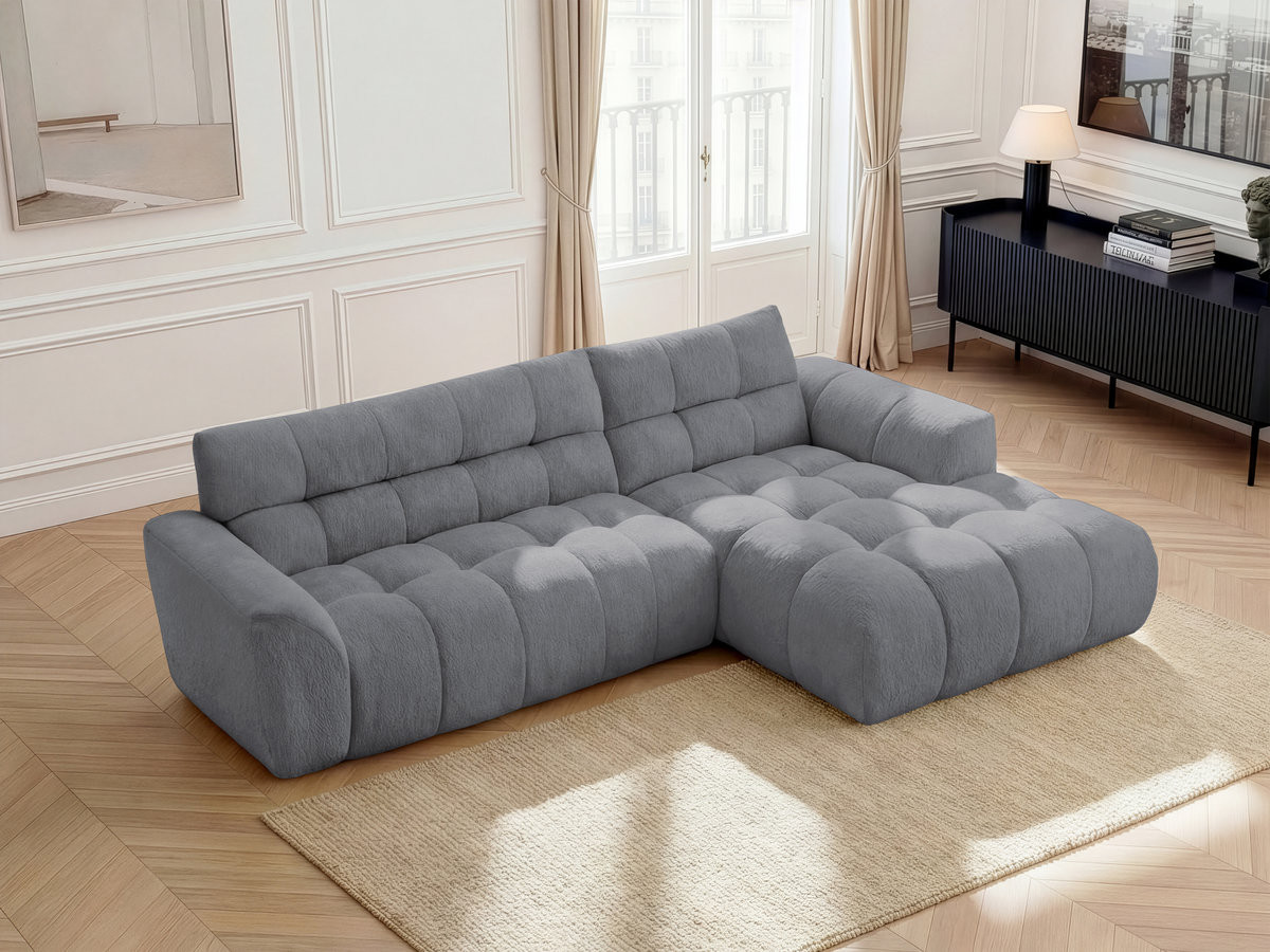 Canapé d'angle JAYA chenille gris — vue 5