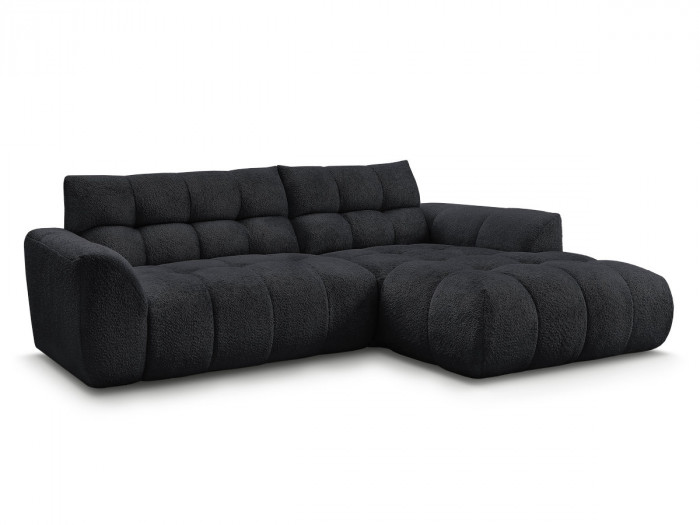 Canapé d'angle fixe JAYA tissu chenille