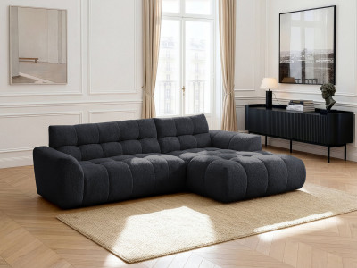 Canapé d'angle fixe JAYA tissu chenille