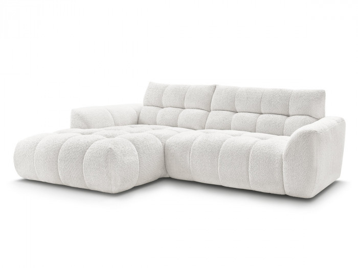 Canapé d'angle fixe JAYA tissu chenille