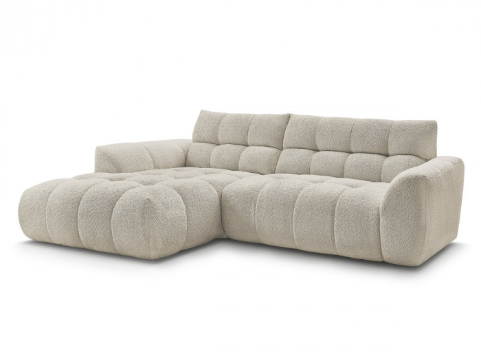 Canapé d'angle fixe JAYA tissu chenille