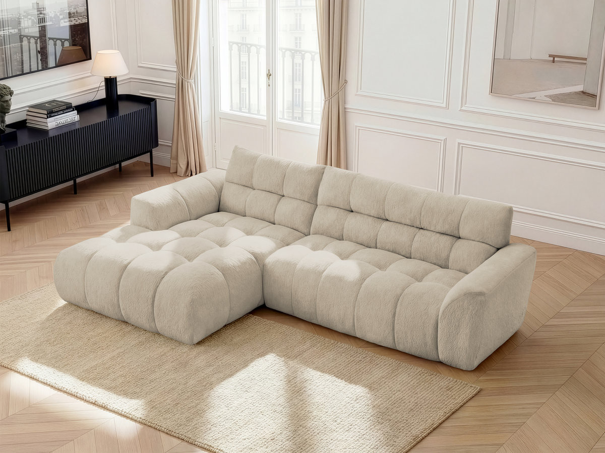 Canapé d'angle JAYA chenille beige — vue 5