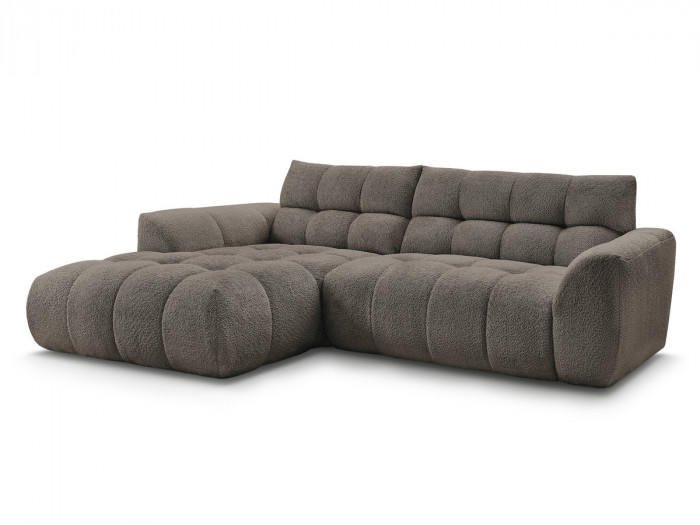 Canapé d'angle fixe JAYA tissu chenille