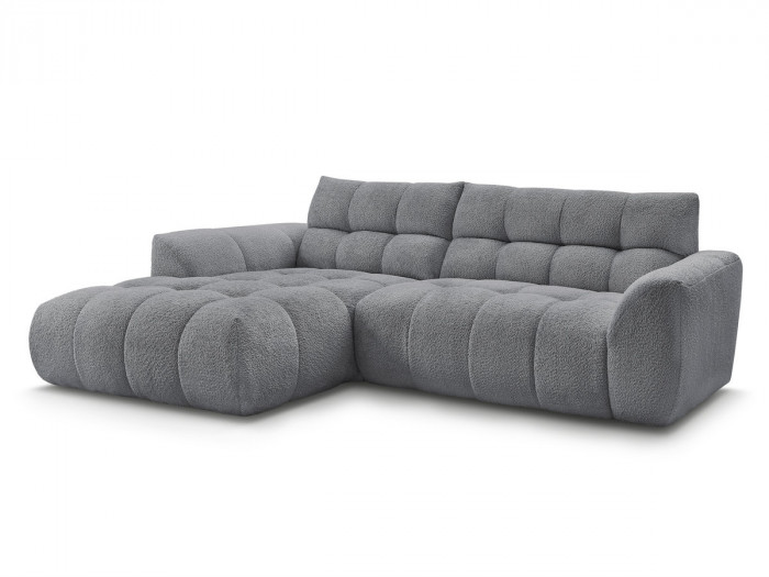 Canapé d'angle fixe JAYA tissu chenille