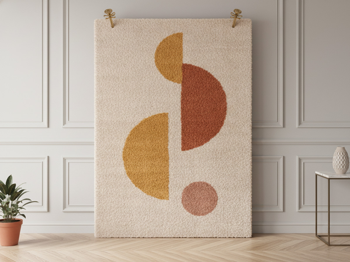 Tapis poils mi-longs ADELINE motif abstrait