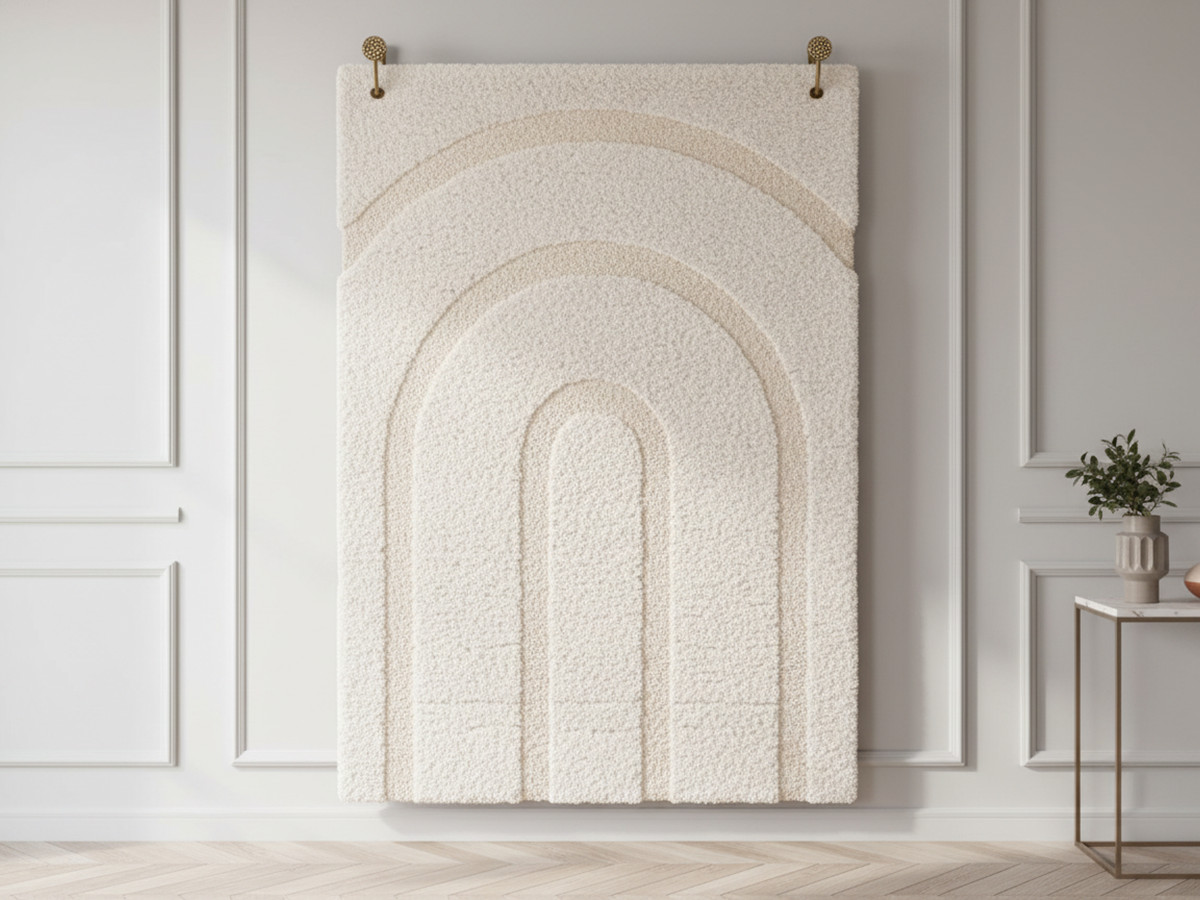 Tapis poils longs ALBA motif abstrait