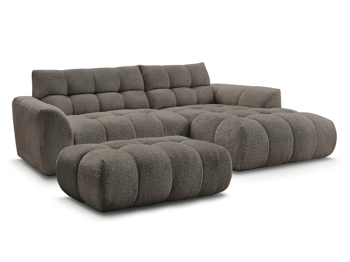 Canapé d'angle fixe JAYA tissu chenille