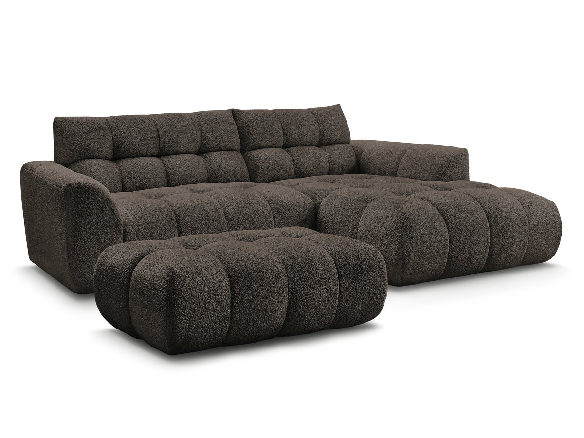 Canapé d'angle fixe JAYA tissu chenille