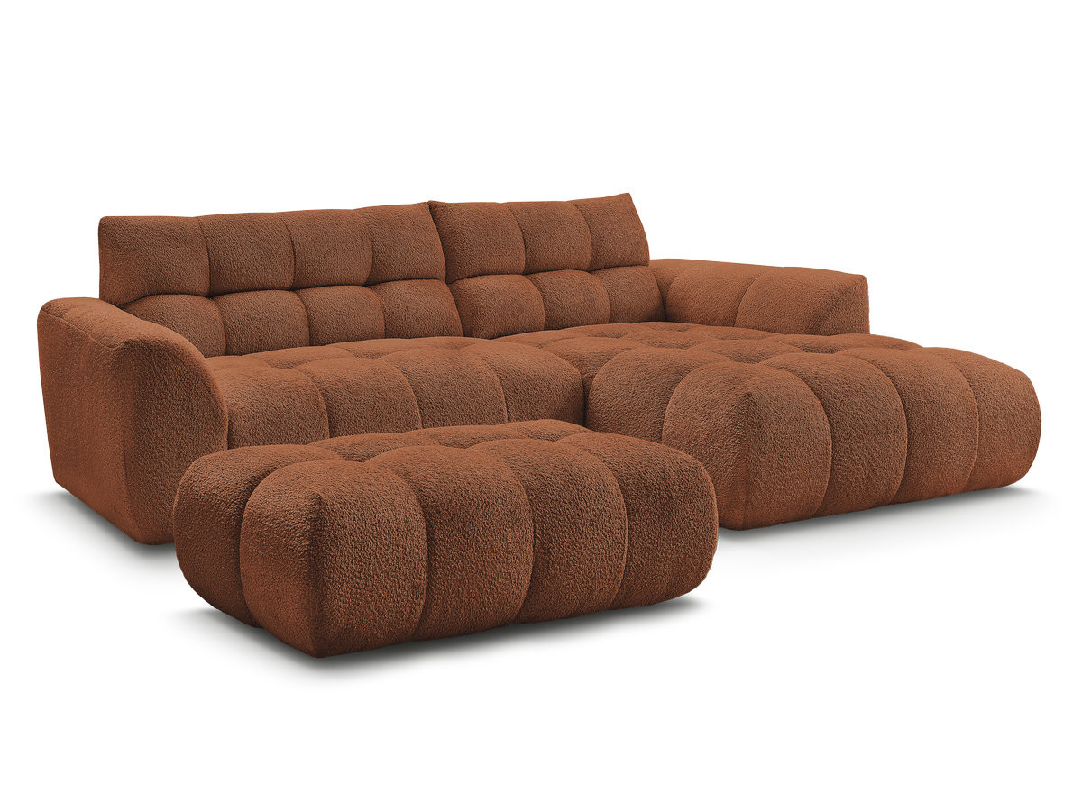 Canapé d'angle fixe JAYA tissu chenille