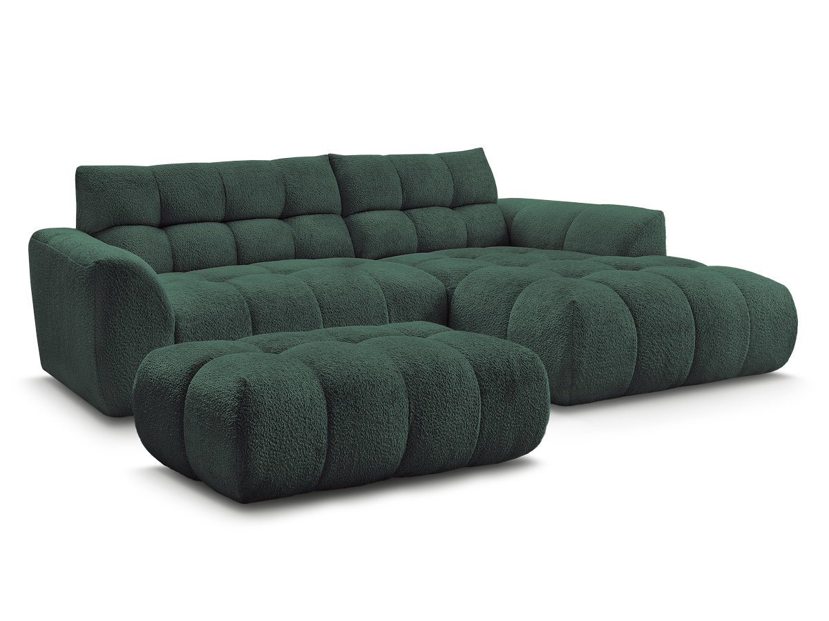 Canapé d'angle fixe JAYA tissu chenille