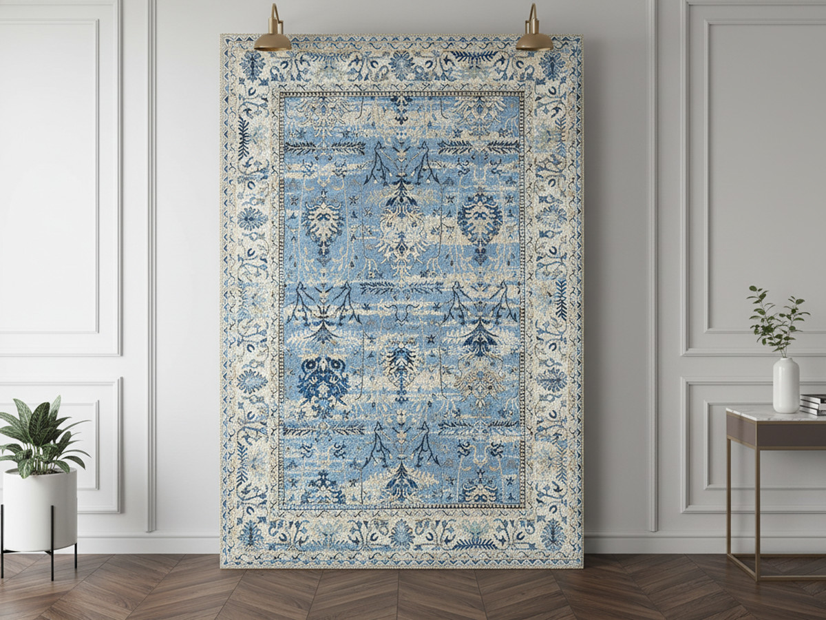 Tapis poils ras DANIA motif vintage