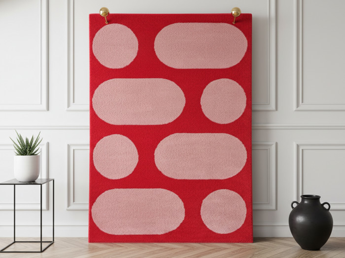 Tapis poils longs DANNY motif retro