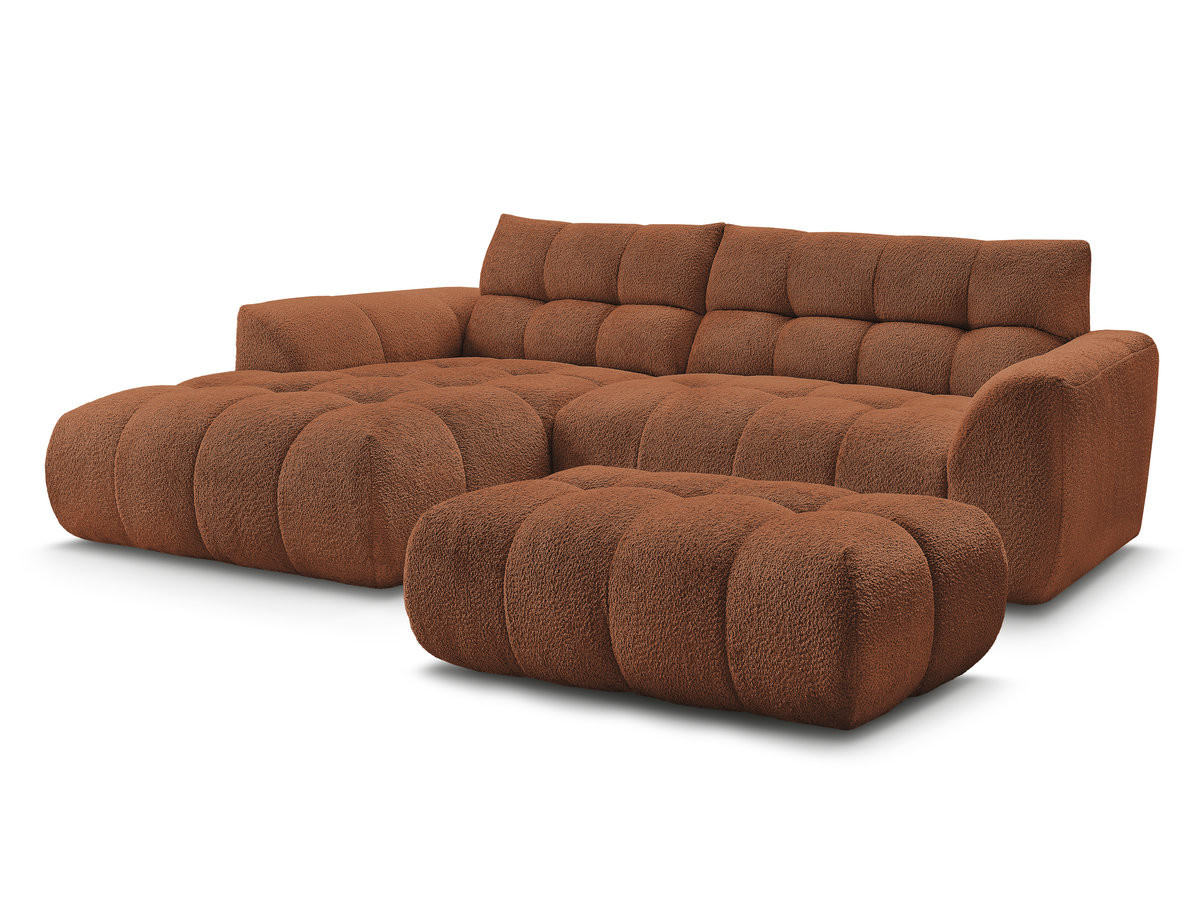 Canapé d'angle fixe JAYA tissu chenille