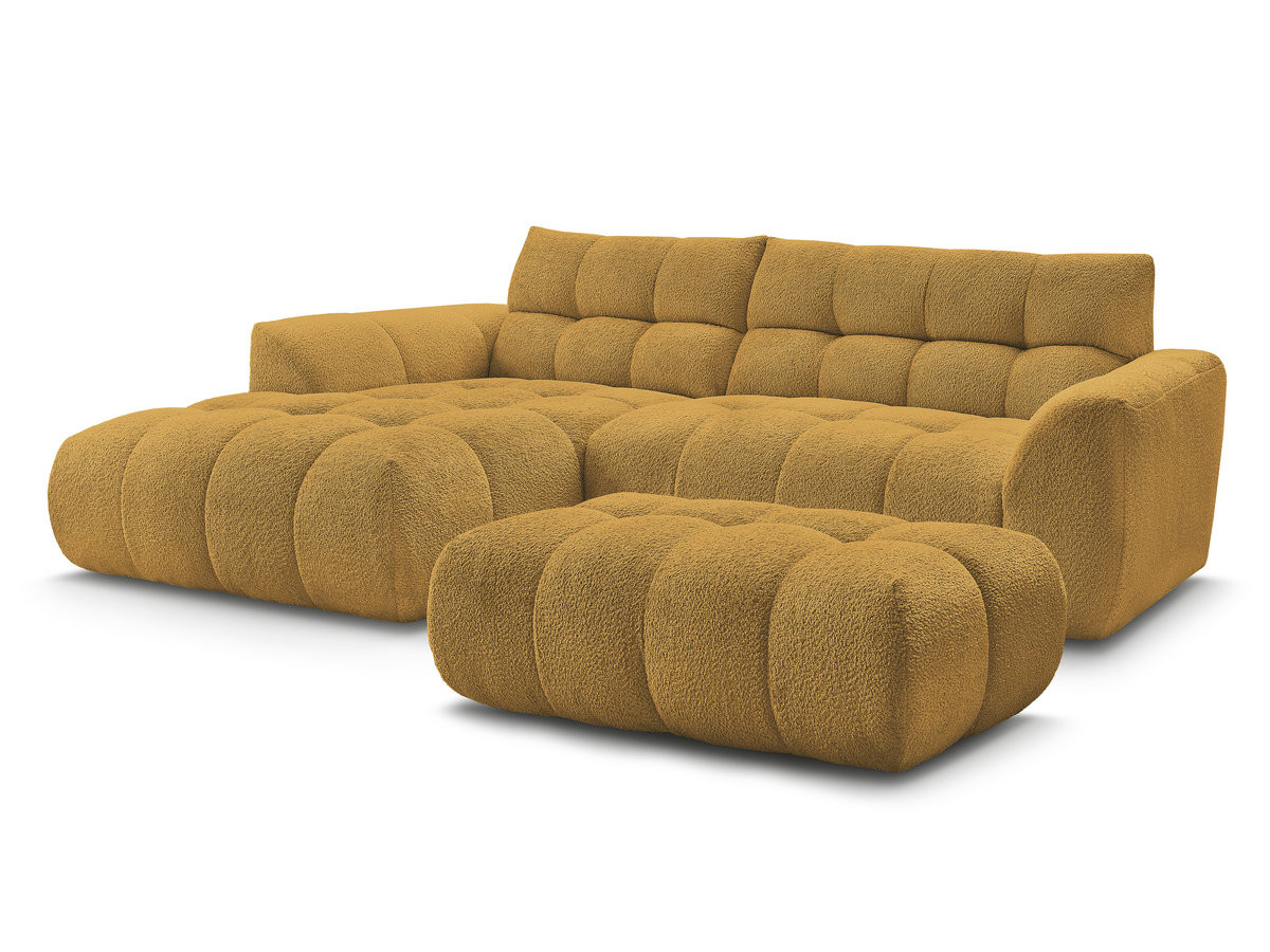 Canapé d'angle fixe JAYA tissu chenille