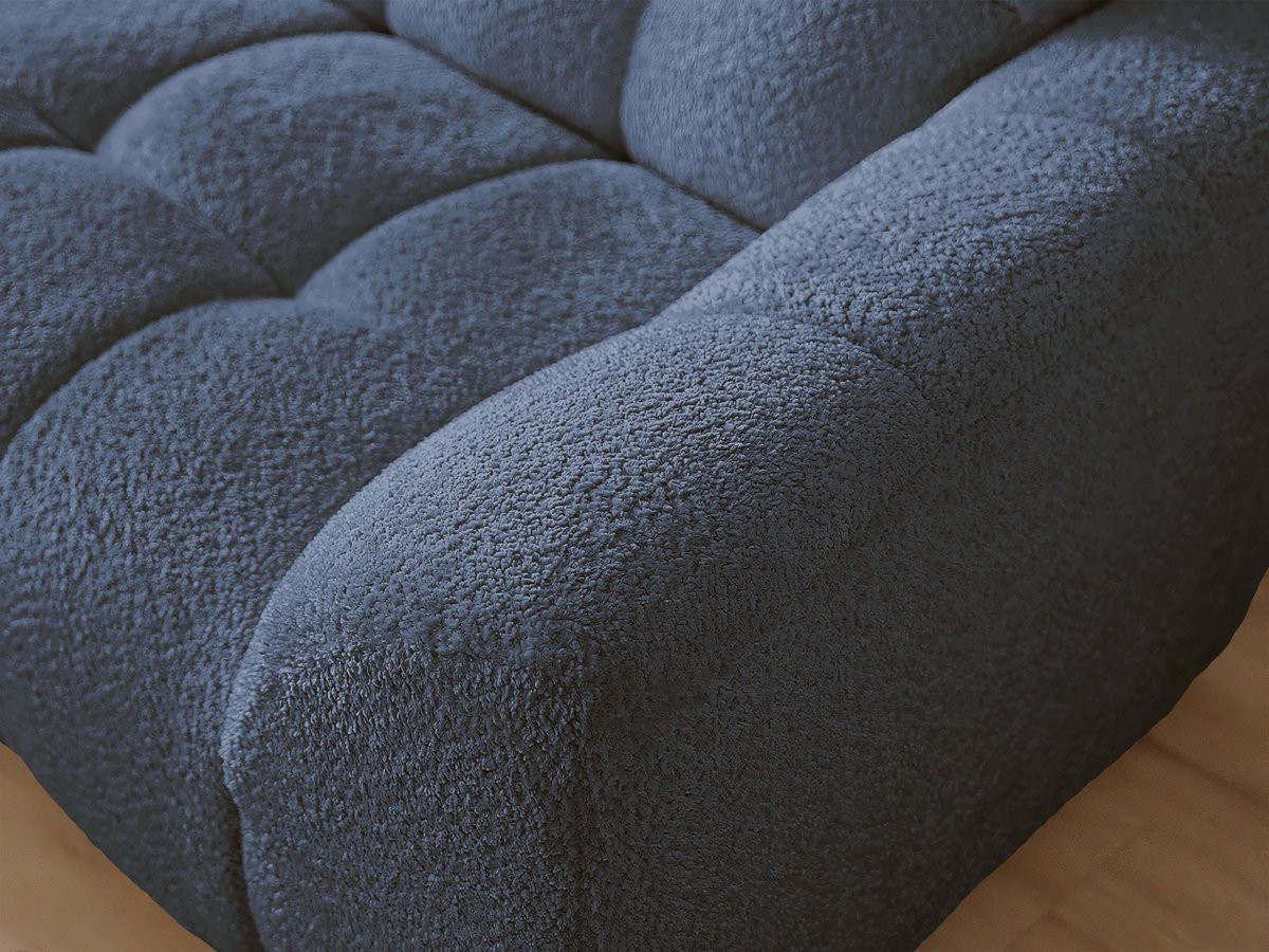 Canapé d'angle fixe JAYA tissu chenille avec pouf