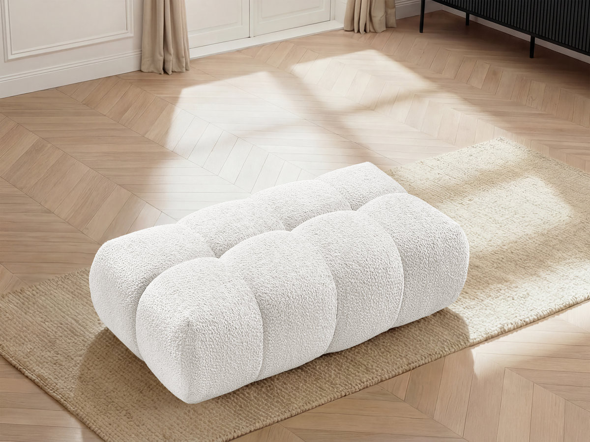 Pouf JAYA chenille blanc — vue 5