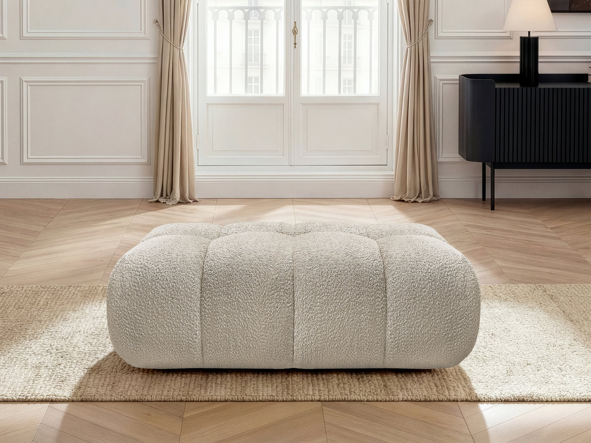 Pouf JAYA chenille beige — vue 4