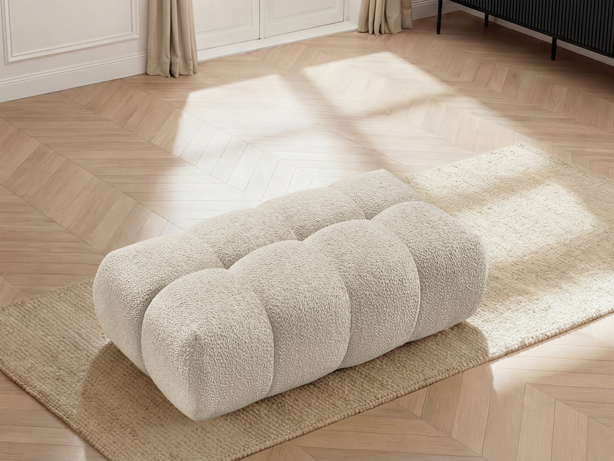 Pouf JAYA chenille beige — vue 5