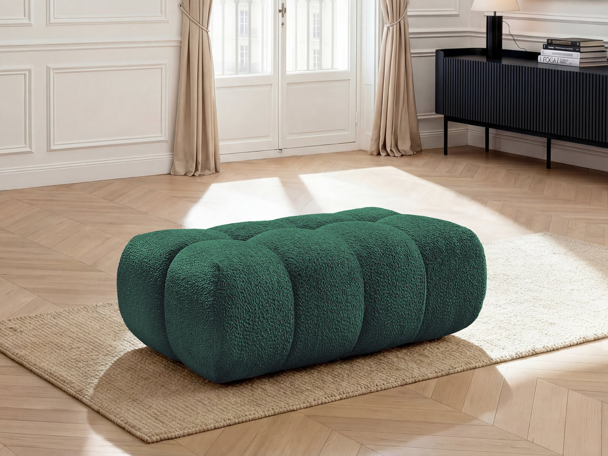 Pouf JAYA chenille vert foncé