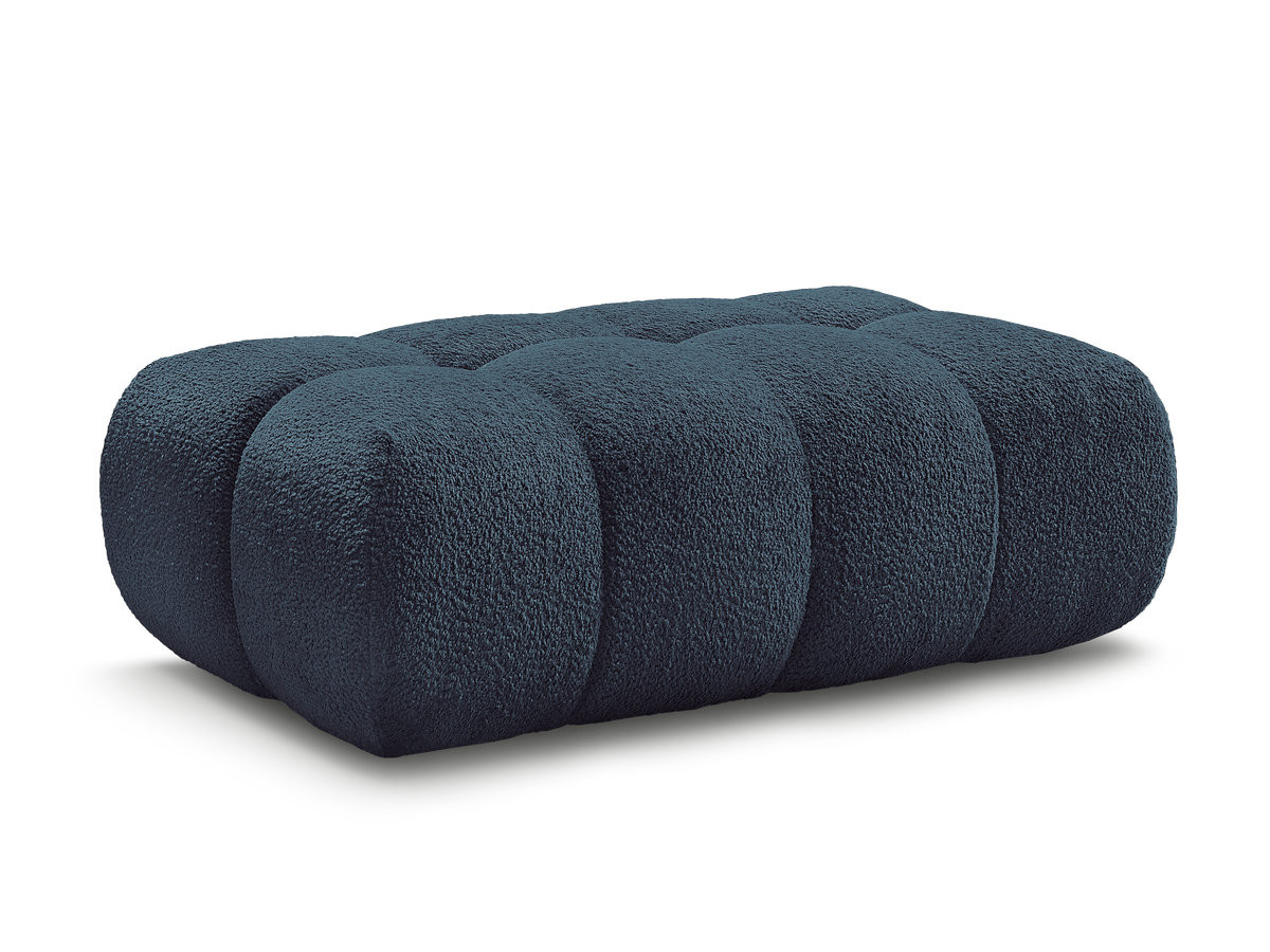 pouf jaya tissu chenille de couleur bleu clair