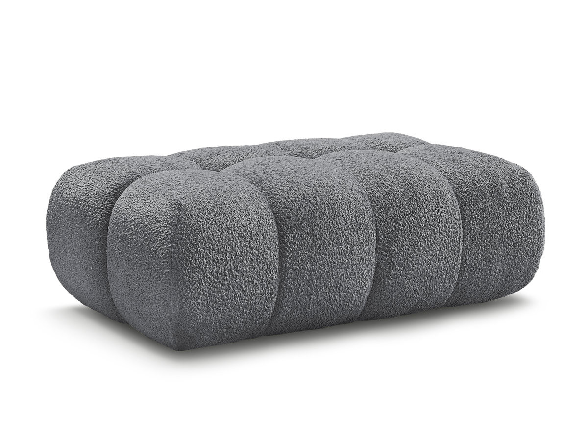pouf jaya tissu chenille de couleur gris
