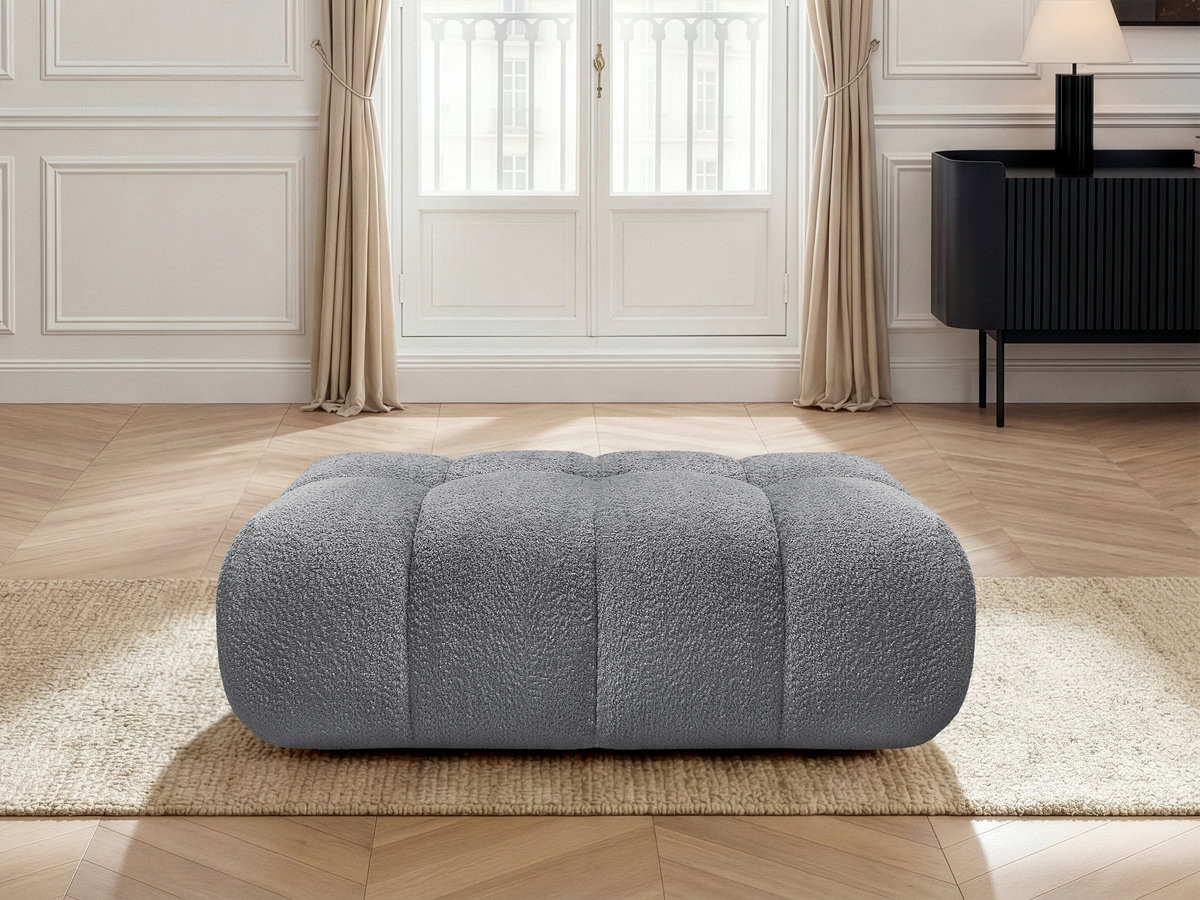 Pouf JAYA chenille gris — vue 4