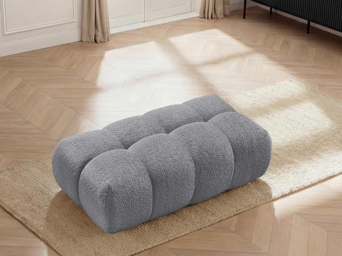 Pouf JAYA chenille gris — vue 5