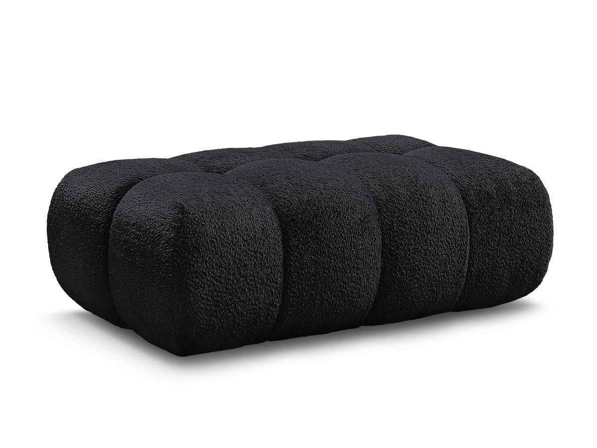 pouf jaya tissu chenille de couleur noir