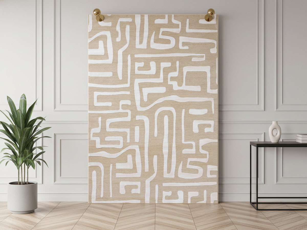 Tapis poils ras AYMERIC motif abstrait