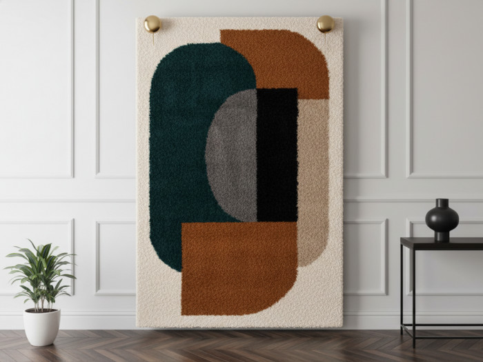 Tapis shaggy EZIO motif abstrait