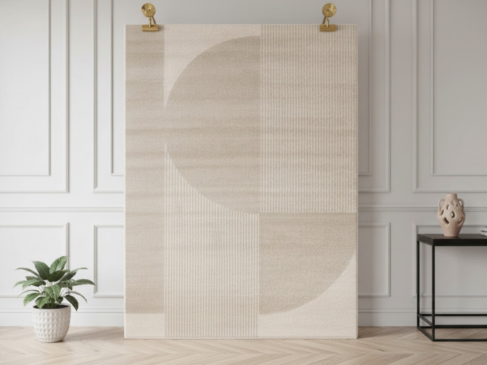 Tapis poils ras IRENA motif abstrait