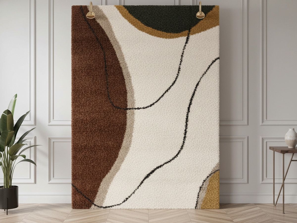 LALOU shaggy vloerkleed met abstract patroon