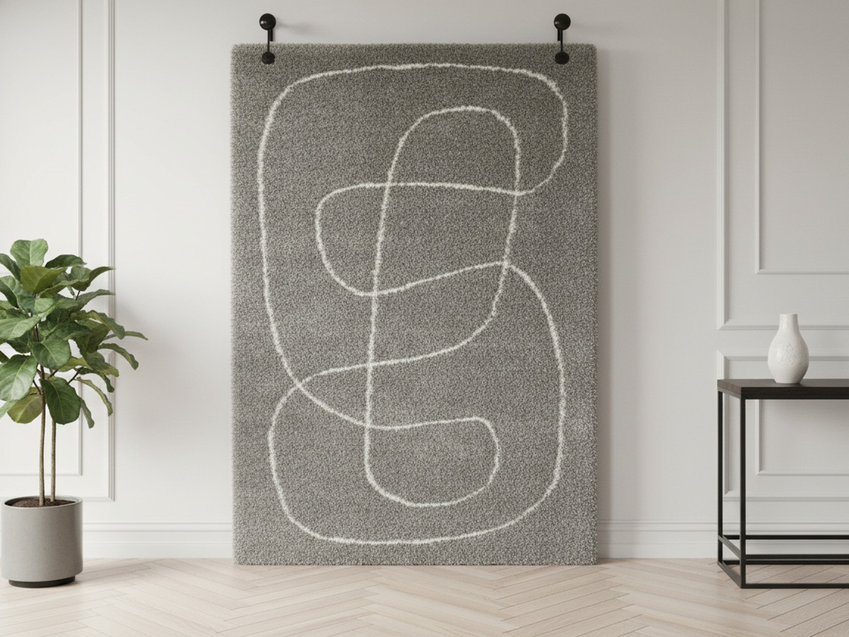 Tapis poils ras LAURE motif abstrait