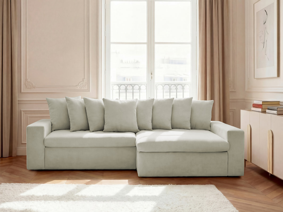 Canapé d'angle ENORE lisse beige — vue 4