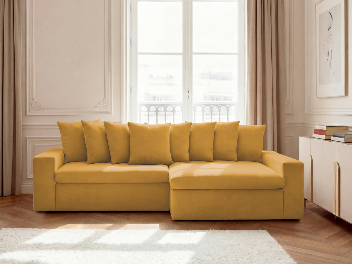 Canapé d'angle ENORE lisse jaune — vue 4