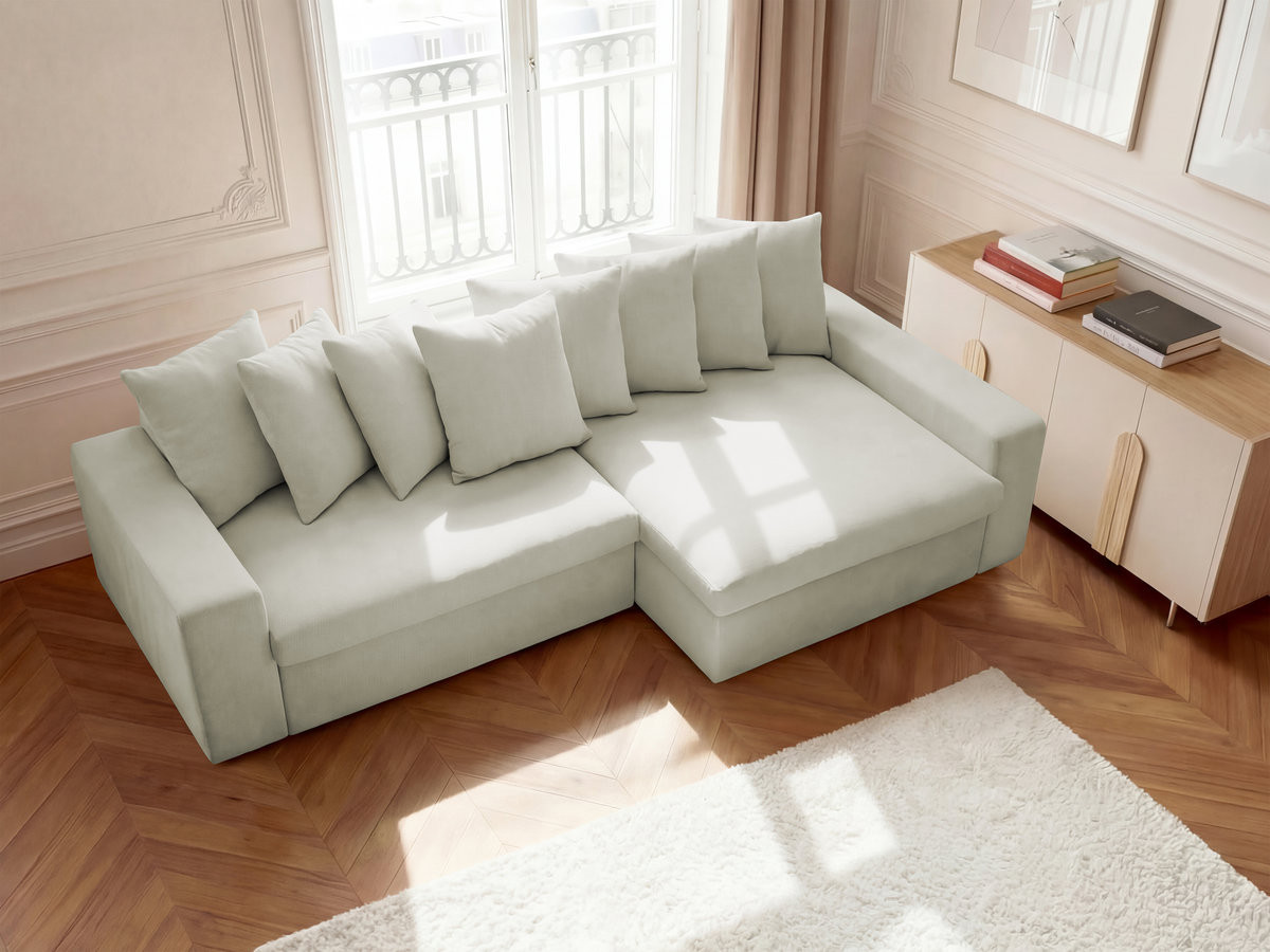 Canapé d'angle ENORE lisse beige — vue 5