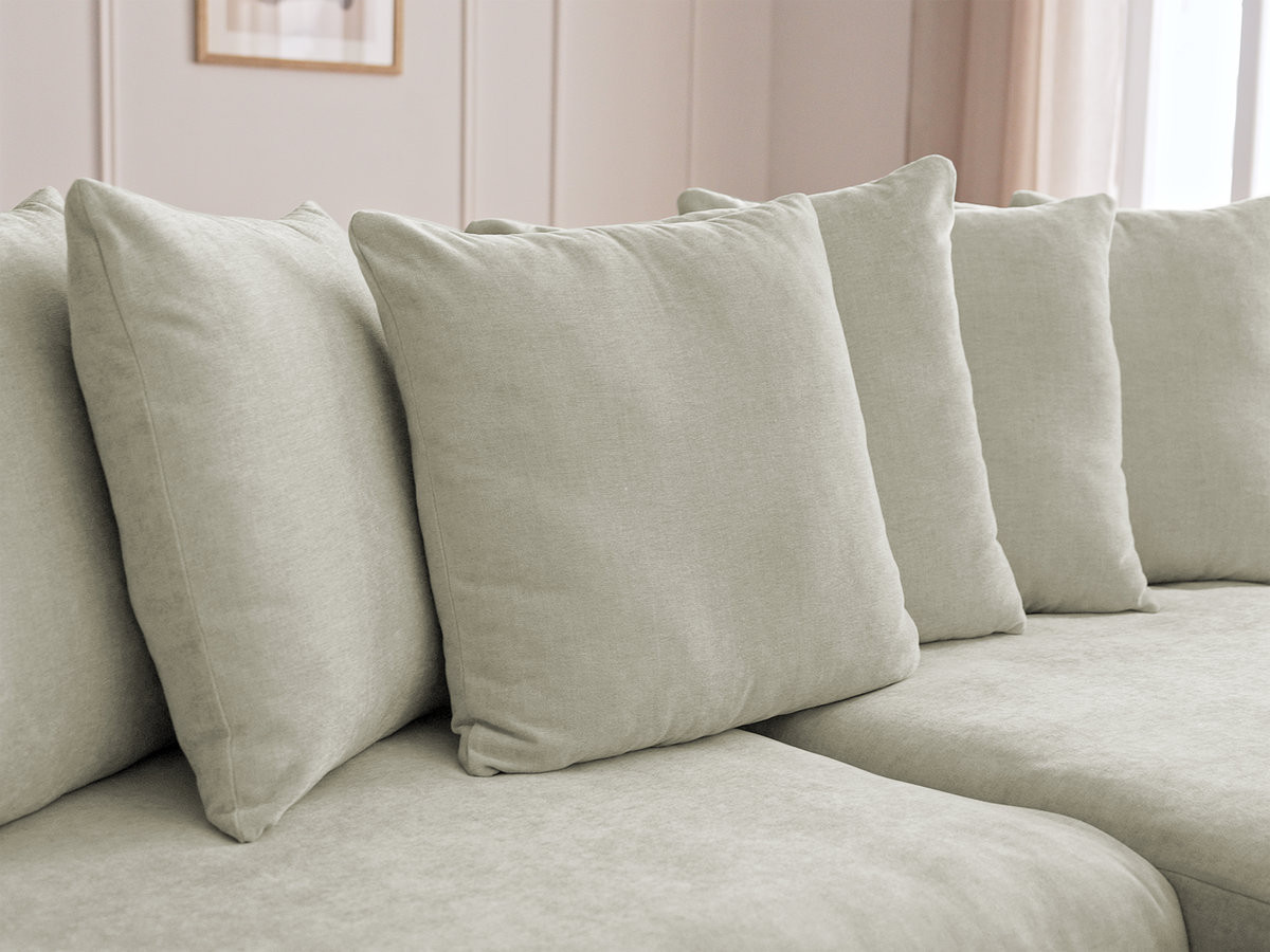 Canapé d'angle fixe ENORE tissu lisse