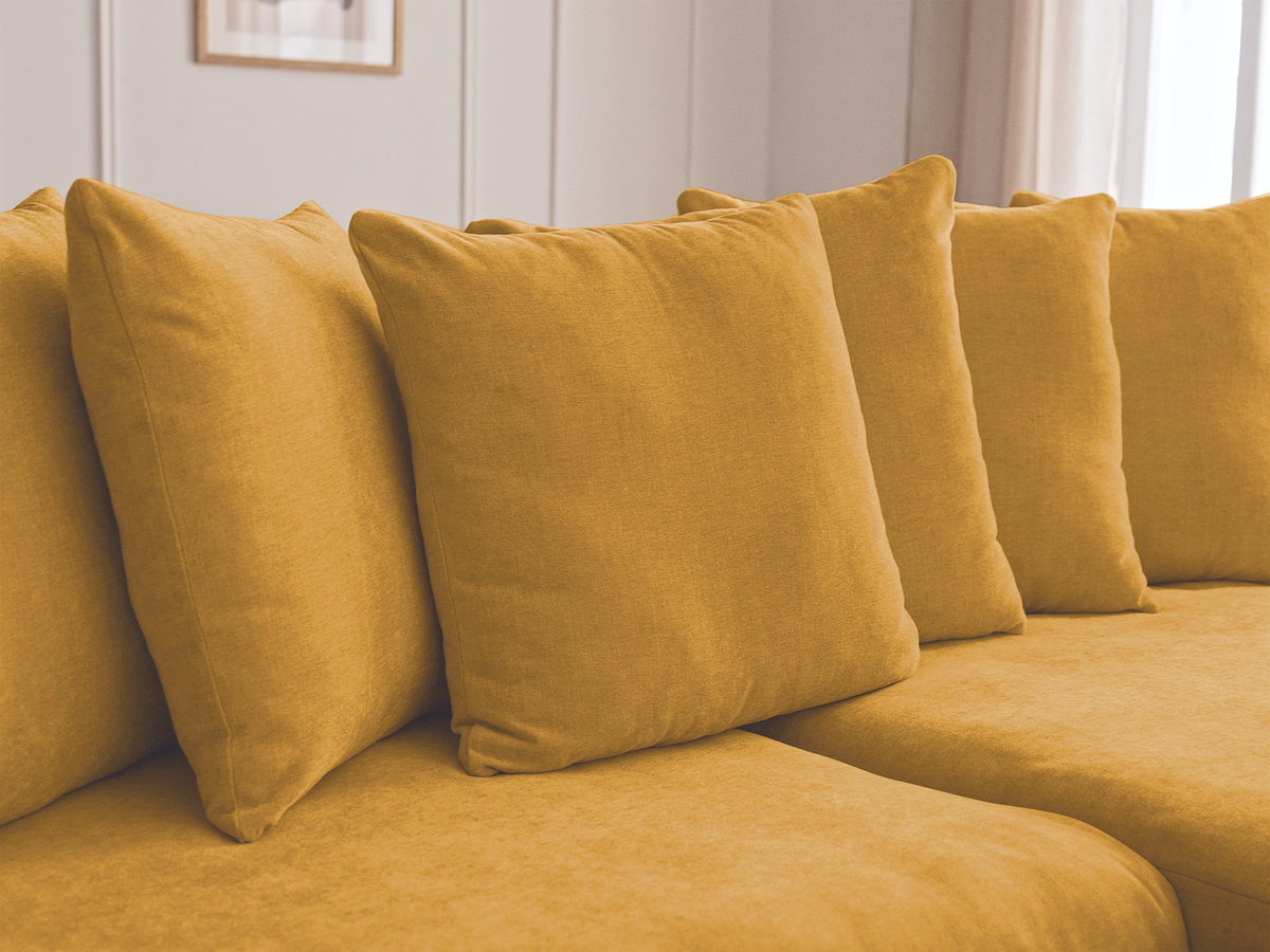 Canapé d'angle fixe ENORE tissu lisse