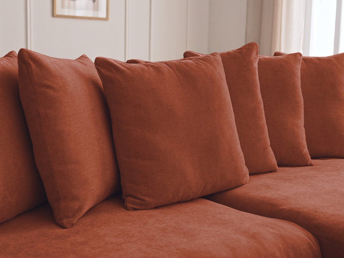 Canapé d'angle fixe ENORE tissu lisse