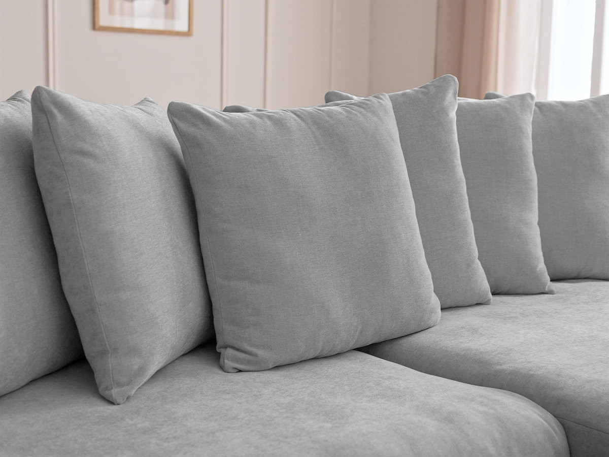 Canapé d'angle fixe ENORE tissu lisse