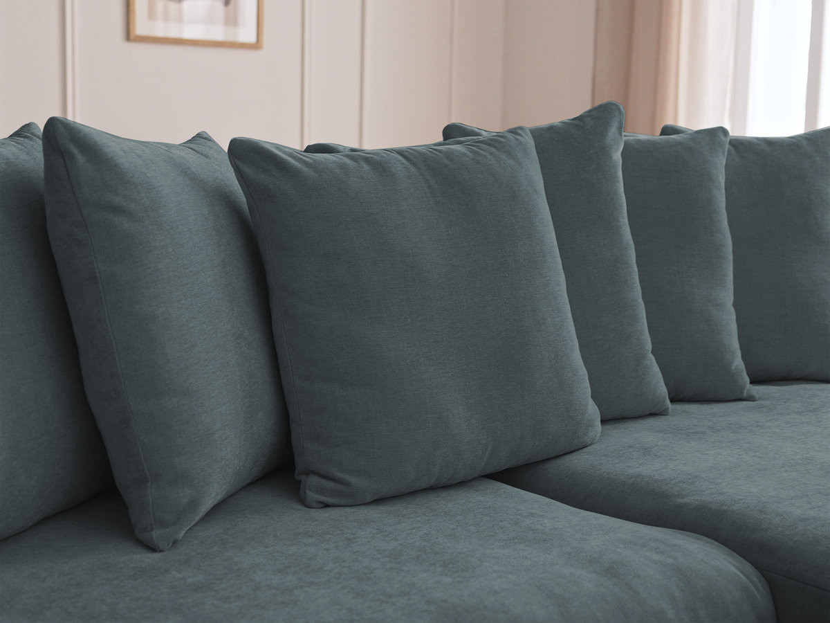 Canapé d'angle fixe ENORE tissu lisse